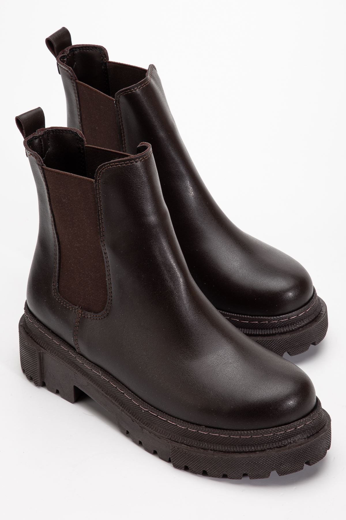 812-2137 Kahve Lastikli Günlük Kadın Bot 