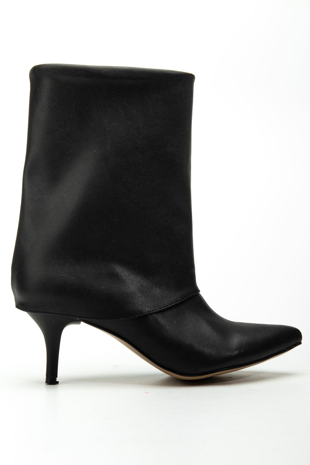 4806 Siyah Cilt Yakalı Günlük Kadın Bot  