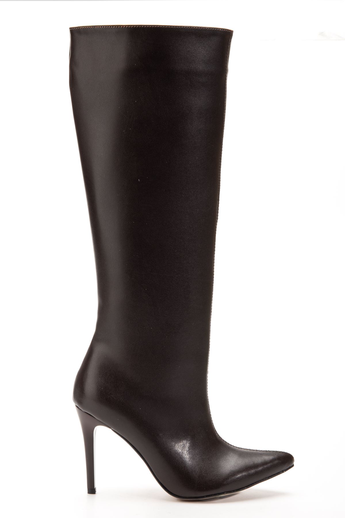 S-2007 Kahve Fermuarlı Günlük Bayan Çizme 