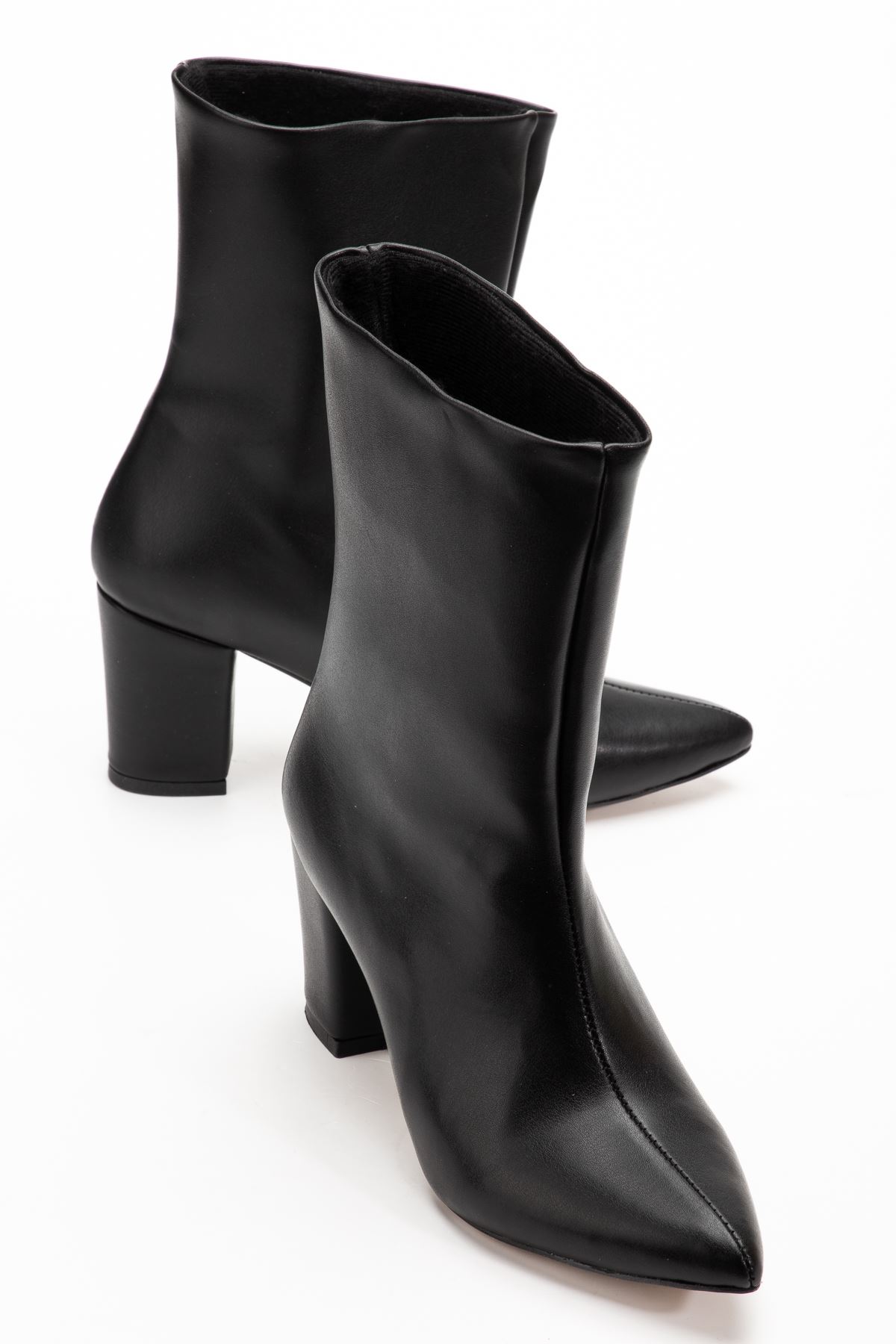 VRT-4801 Brown High Thick Heels Zippered Women's Boots