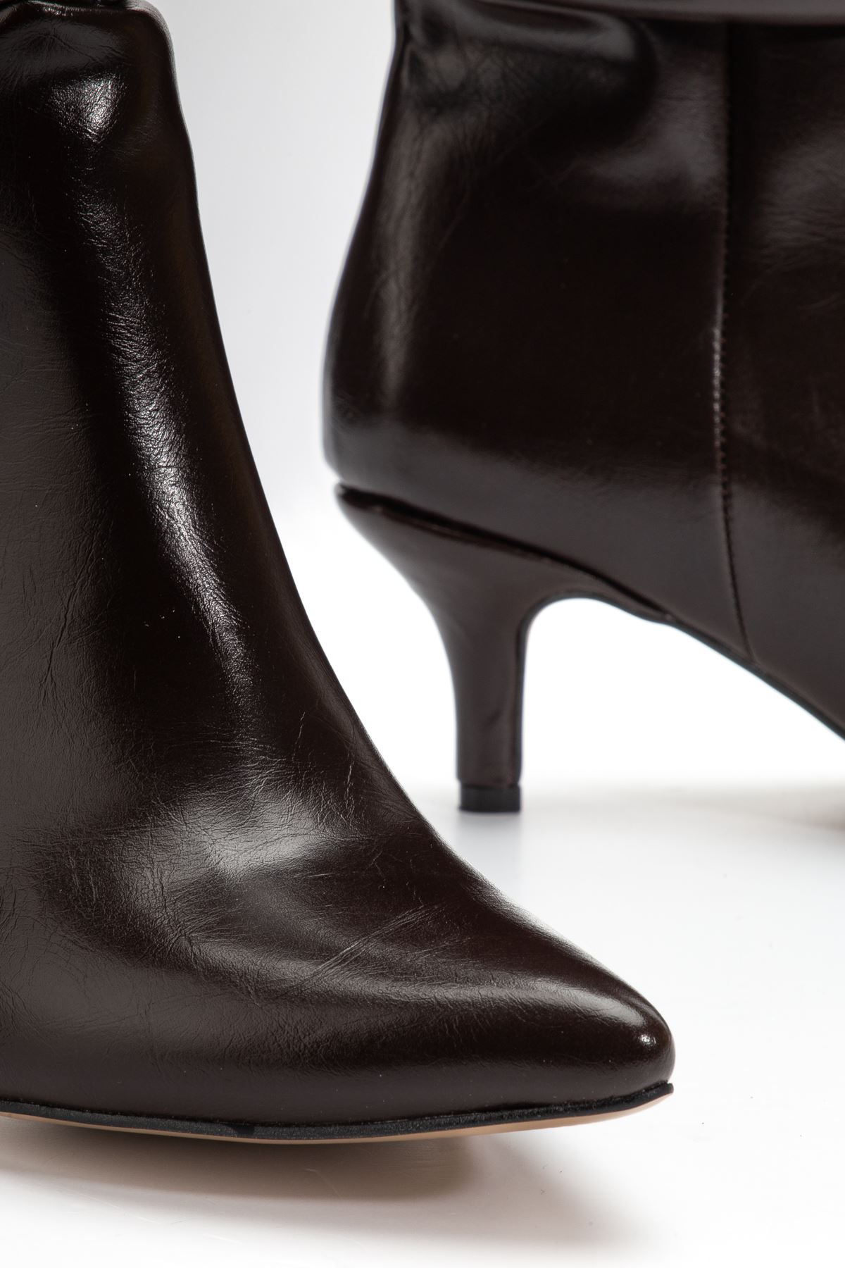 SR-2001 Brown Croco Stiletto Heels Casual Women's Boots