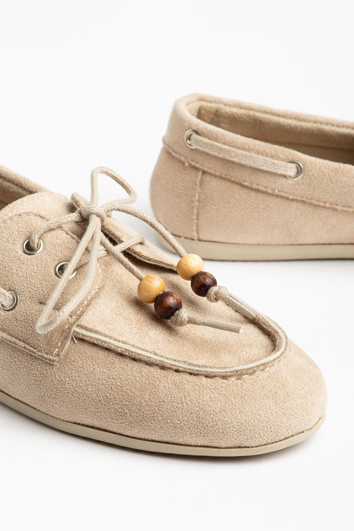 PS-100 Navy Blue Suede Tassel Casual Women's Ballet Flats