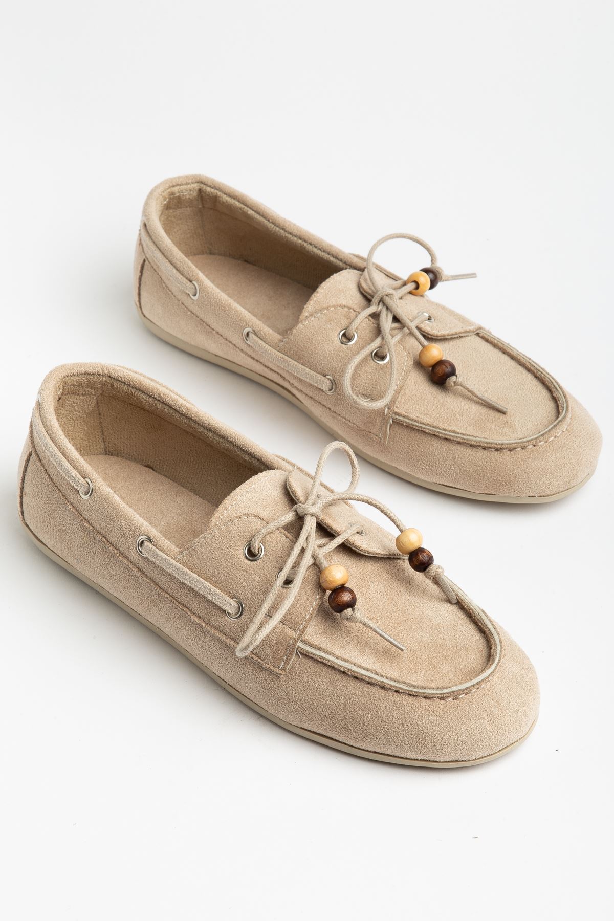 PS-100 Navy Blue Suede Tassel Casual Women's Ballet Flats