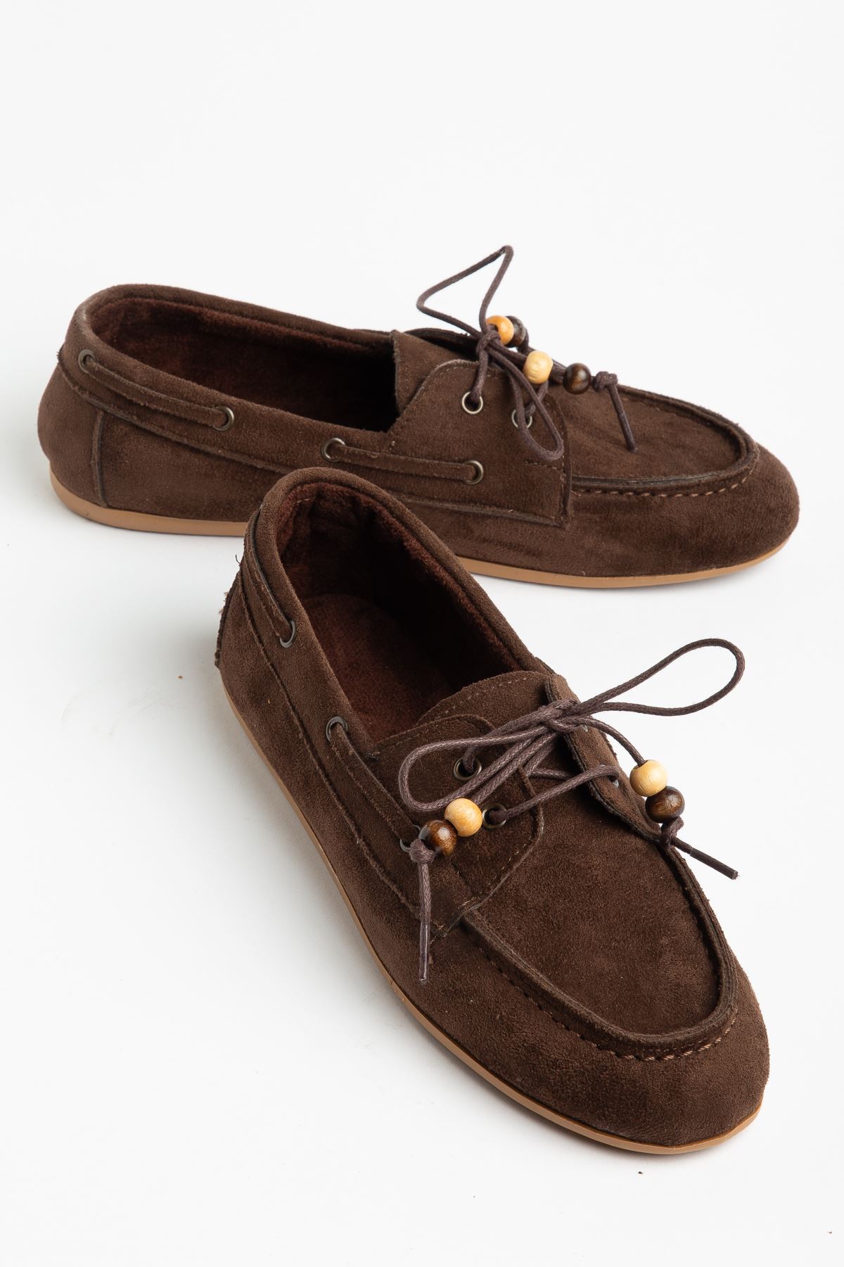 PS-100 Navy Blue Suede Tassel Casual Women's Ballet Flats