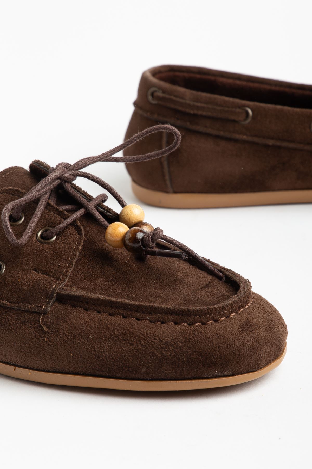 PS-100 Navy Blue Suede Tassel Casual Women's Ballet Flats