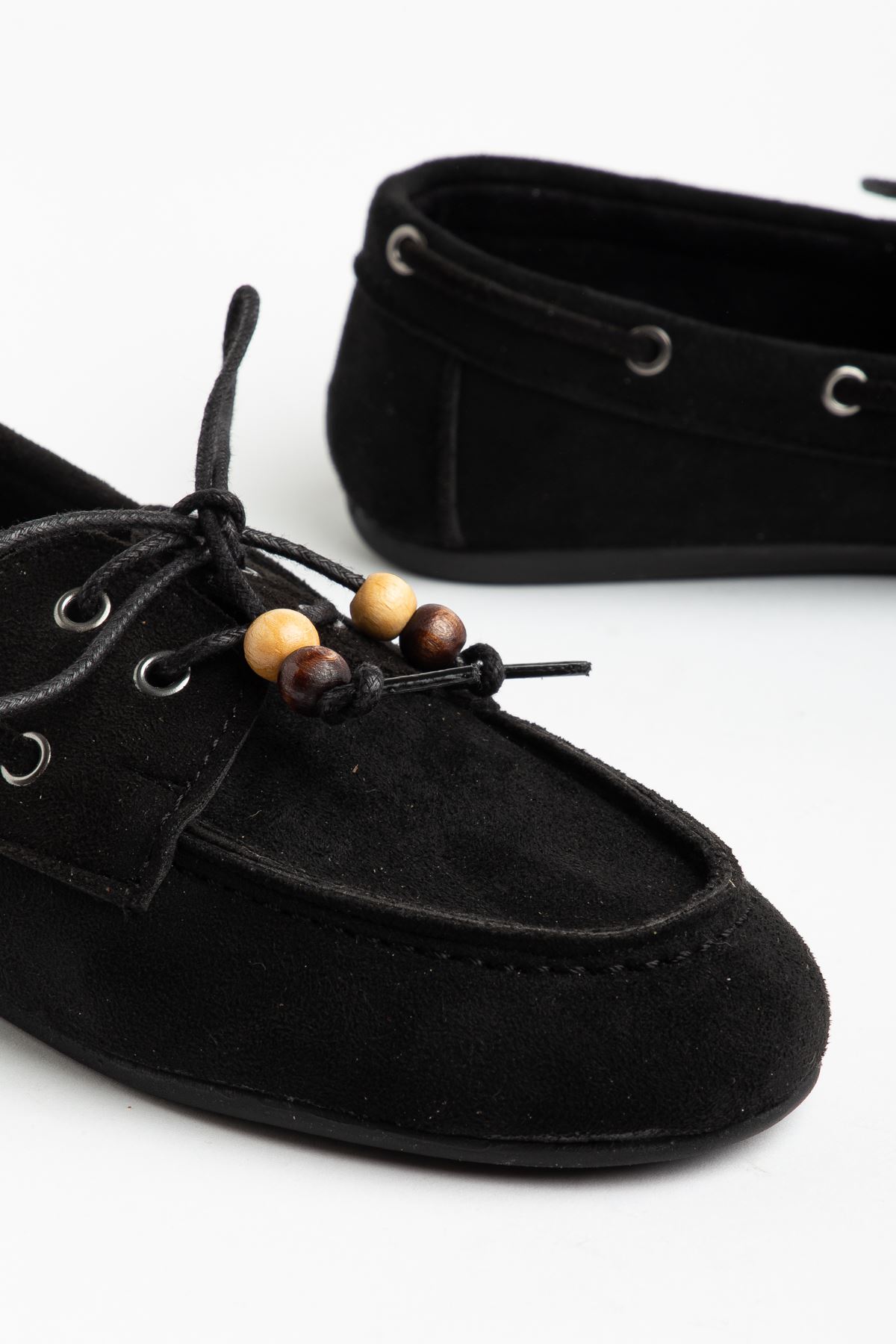 PS-100 Navy Blue Suede Tassel Casual Women's Ballet Flats