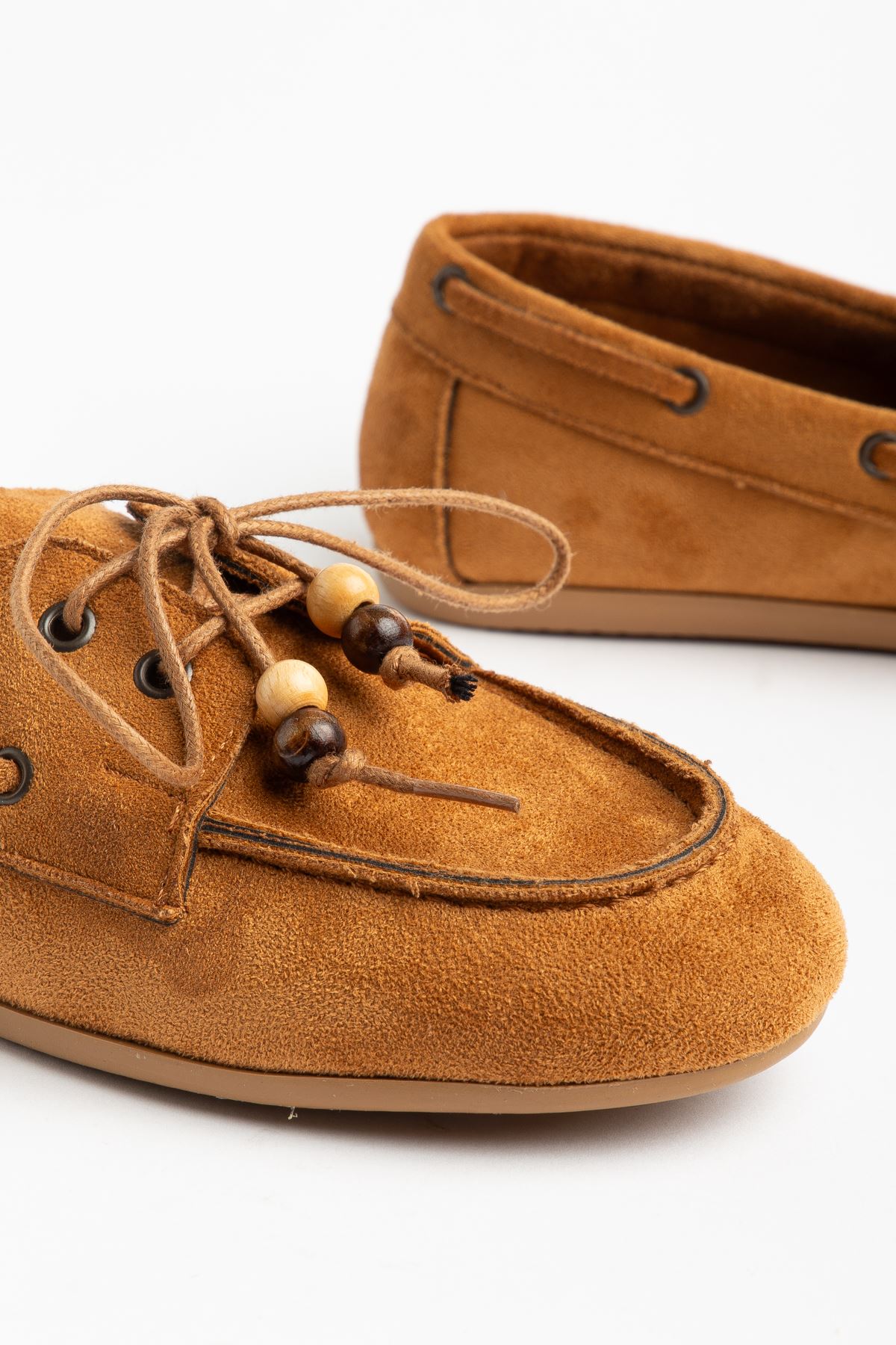 PS-100 Navy Blue Suede Tassel Casual Women's Ballet Flats