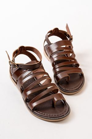 205-041 Dark Brown Orthopedic Genuine Leather Women Sandals