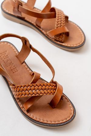 205-09 Tan Orthopedic Genuine Leather Women's Sandals