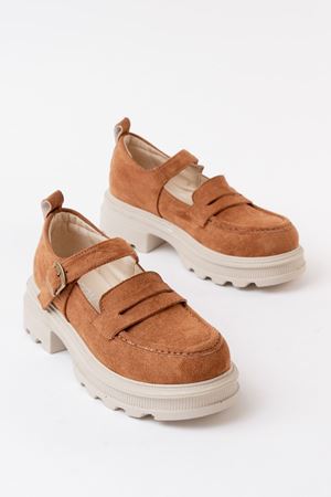 745-771 Tan Suede Женские Повседневные Туфли с Высокой Подошвой