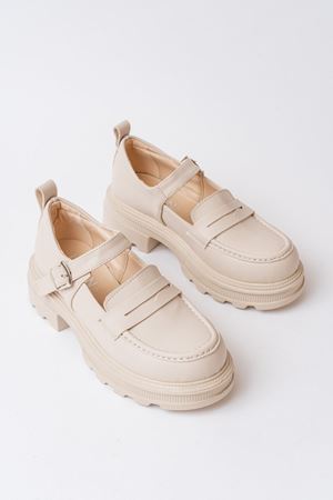 745-771 Бежевые женские повседневные туфли с высокой подошвой