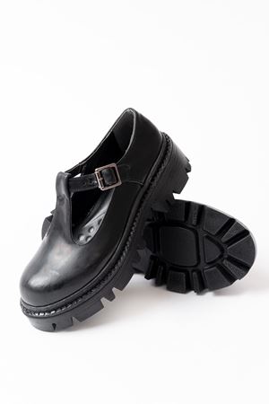 868-757 Черные лакированные кожаные повседневные туфли с высокой подошвой