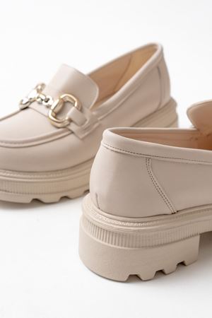745-773 Бежевый повседневный лофер на высокой подошве