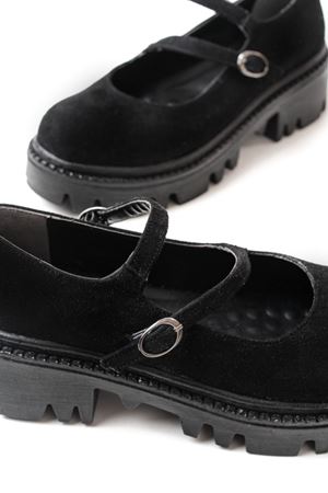 868-756 Черная замша Повседневная Обувь с Высокой Подошвой Лоферы