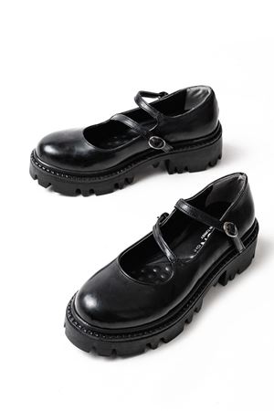 868-756 Черные лакированные кожаные повседневные туфли с высокой подошвой