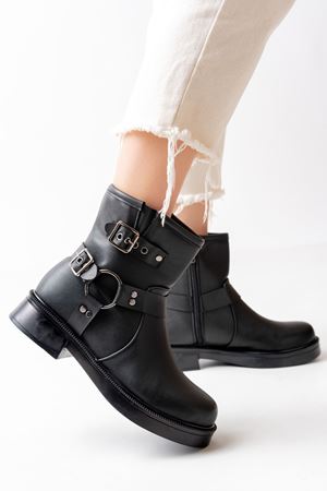 02-2013 Женские сапоги на молнии с черной пряжкой