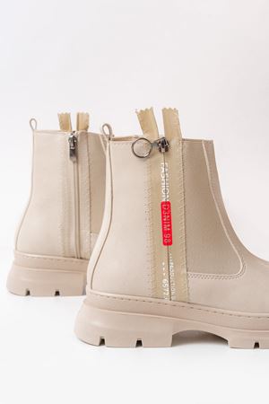 ASM-086 Бежевый модный аксессуар повседневные женские сапоги на молнии