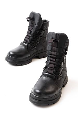 ASM-083 Черные водонепроницаемые женские зимние сапоги на шнуровке