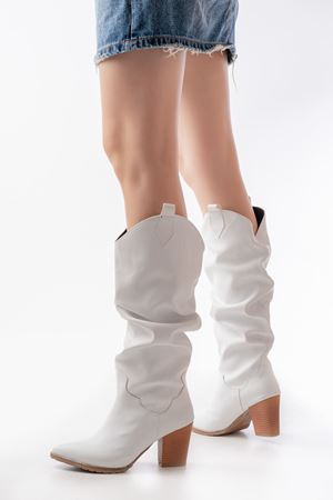 LS-1884 Белые повседневные женские сапоги