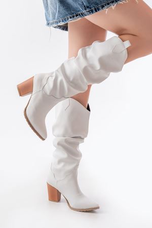 LS-1884 Белые повседневные женские сапоги