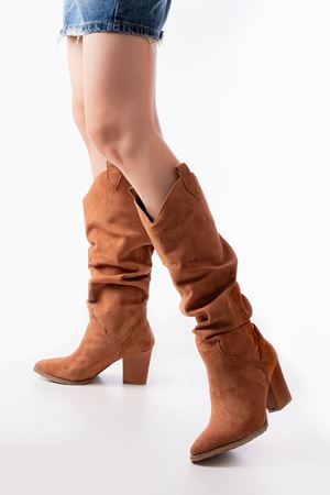 LS-1884 Коричневая замша Повседневные женские сапоги