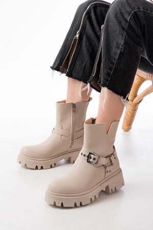 868-2015 Бежевая молния Повседневные женские сапоги