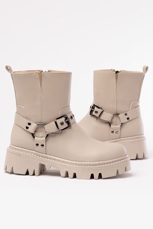 868-2015 Бежевая молния Повседневные женские сапоги