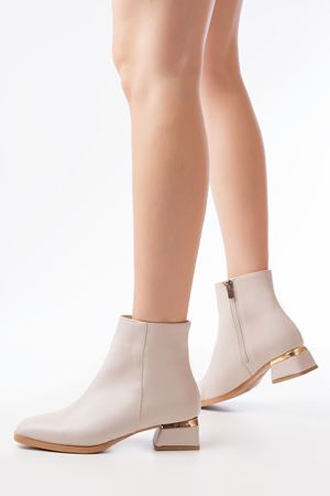 RM-500 Бежевый каблук женские повседневные сапоги на молнии