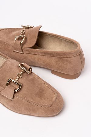 303 Taba Süet Toka Aksesuarlı Günlük Kadın Babet