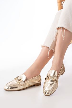 303 Gold Toka Aksesuarlı Günlük Kadın Babet 