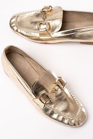 303 Gold Toka Aksesuarlı Günlük Kadın Babet 