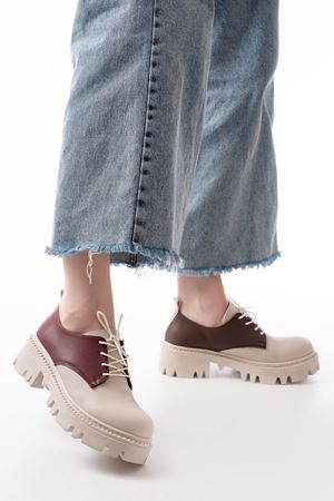 868-754 Beige Garni Повседневные туфли на шнуровке с высокой подошвой