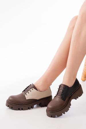 868-754 Brown Garni Повседневные туфли на шнуровке с высокой подошвой