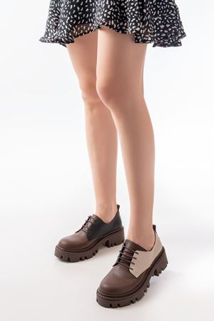 868-754 Brown Garni Повседневные туфли на шнуровке с высокой подошвой