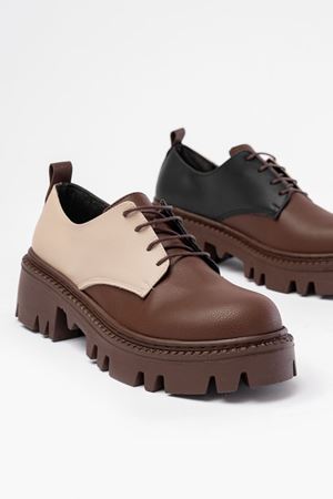 868-754 Brown Garni Повседневные туфли на шнуровке с высокой подошвой
