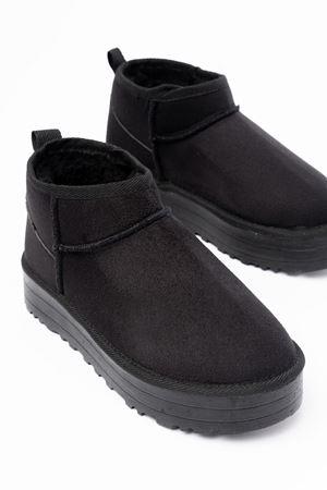 NDR-2850 Черная замша Меховые Зимние Женские Повседневные Тапочки