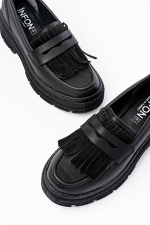 749-749 Черные повседневные туфли с высокой подошвой