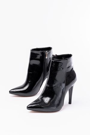 VRT-4802 Черные Крокодо Высокие Туфли на Шпильке Женские Сапоги на Молнии