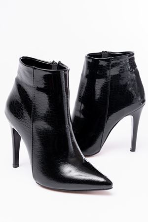 VRT-4802 Черные Крокодо Высокие Туфли на Шпильке Женские Сапоги на Молнии