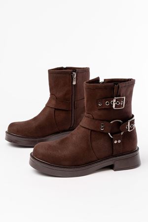 02-2013 Коричневые замшевые женские сапоги на молнии