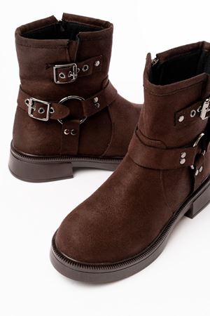 02-2013 Коричневые замшевые женские сапоги на молнии