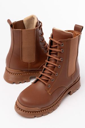 2051-298 Женские резиновые сапоги на плоском каблуке на плоской плоской шнуровке