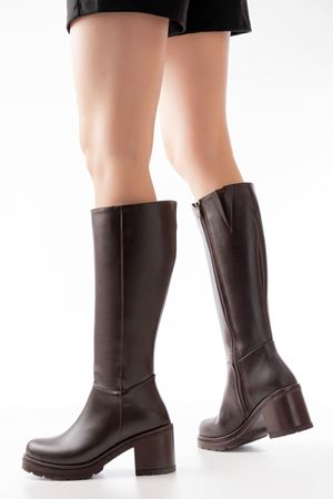 767-3013 Коричневая молния Повседневные женские сапоги