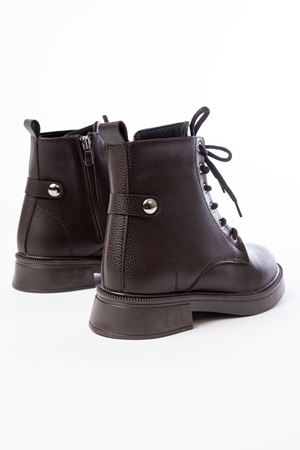 02-2003 Kahve Galata Bağcıklı Fermuarlı Günlük Kadın Bot 