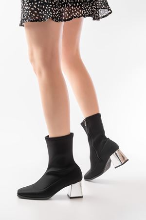 MSK-033 Diver Черные женские сапоги на каблуке на молнии