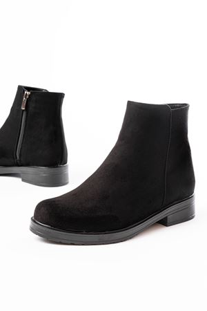 165-204 Siyah Süet Fermuarlı Günlük Kadın Bot