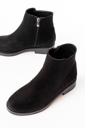 165-204 Siyah Süet Fermuarlı Günlük Kadın Bot