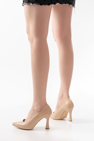 ST-001 Nut Rugan Günlük 9 cm Topuklu Bayan Stiletto Ayakkabı