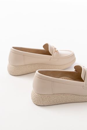 İNF-150-01 Bej Taş Aksesuarlı Günlük Kadın Ayakkabı