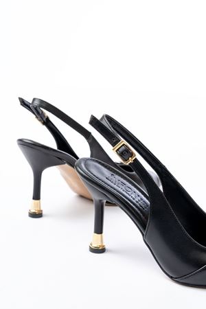 İNF-1151 Siyah Günlük Arkası Açık Topuklu Bayan Ayakkabı